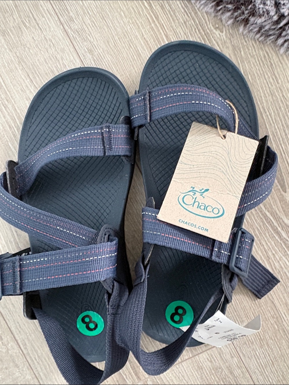 Chaco Navy blue Sandals with Subtle Pink Stitching